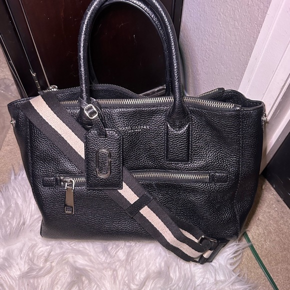 Marc Jacobs Gotham City Tote Crossbody Handbag Black Pebbled Leather - Picture 13 of 16